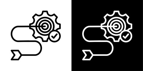 Target  Icon Of Line Black And White Style Vector Illustration 