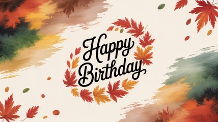 Celebrate their special day with this festive autumn birthday greeting featuring colorful foliage