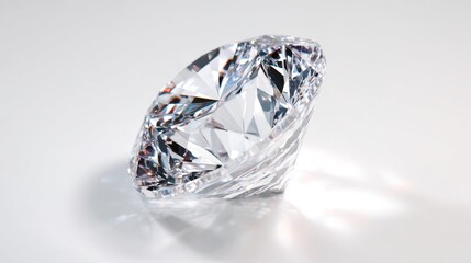 A stunning diamond showcases its brilliant clarity and reflects light in a mesmerizing way.