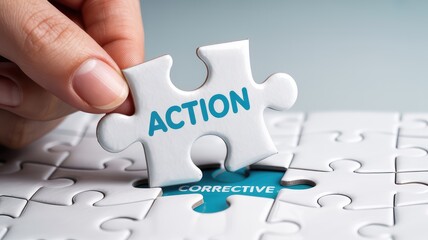 Taking action towards corrective solutions with a puzzle piece strategy for business growth and success