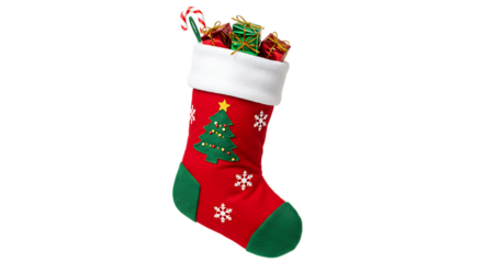 christmas sock isolated on white transparent background