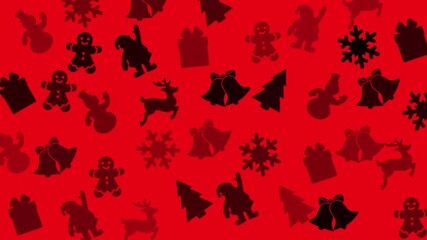 Red background with christmas icon silhouettes  perfect for holiday design projects, greeting cards, social media posts, and festive decorations. - Powered by Adobe