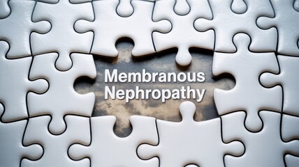 Understanding membranous nephropathy with puzzle pieces explaining kidney disease for medical education and research