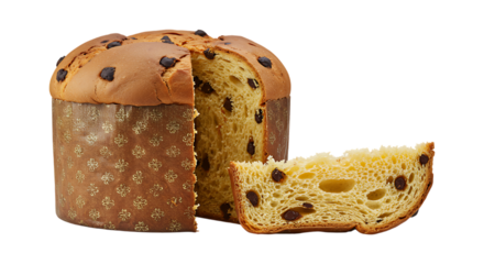 Chocotone, Panettone, italian Christmas cake, fruitcake, isolated, transparent background