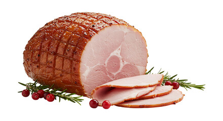 Christmas ham isolated transparent background