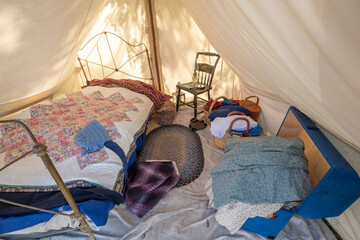 Interior of Miner's Tent, Gold Rush Reenactment, Coloma