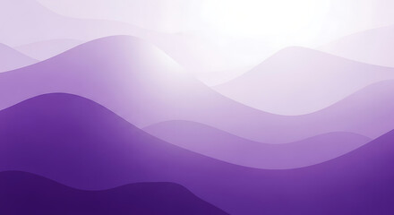 A serene abstract landscape featuring smooth purple mountain silhouettes and a soft gradient sky. Ideal for calming visuals, backgrounds, or wellness themes. AI-generated illustration