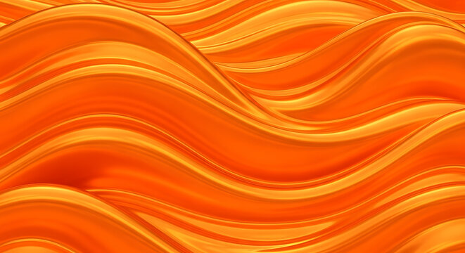 Dynamic flowing waves in bright orange tones, creating a sense of energy and motion. Ideal for digital design, branding, or vibrant presentations. AI-generated design