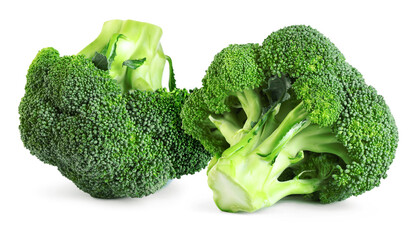 Fresh green broccoli isolated on white. Vegetable