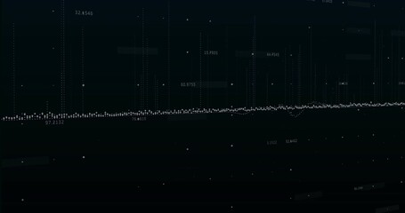 Presenting visualization forming upward trend on dark dashboard, white markers and number labels