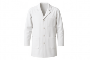 White lab coat for medical professionals, doctors, scientists, and researchers on transparent background