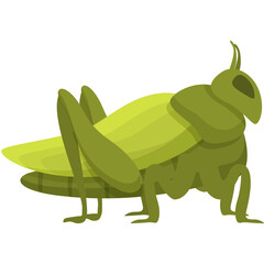 Green Grasshopper Insect Illustration Transparent Background Detailed Pixel Art Style