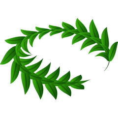 Green Laurel Wreath Symbolizing Victory and Achievement Against Transparent Background