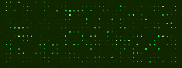 Abstract Green Star and Dot Pattern Background; Digital Technology Concept with Subtle Geometric Shapes and Gradient Hues