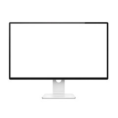 White Screen Computer Monitor on White Background display