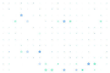Geometric pattern of glowing blue and green stars scattered on a dark background, forming a subtle and decorative digital texture.