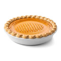 Whole Pumpkin Pie with Fluted Crust and Decorative Top