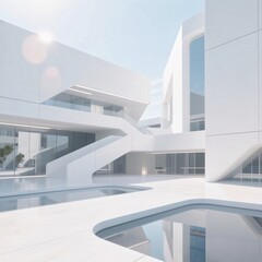 Obraz premium Futuristic White Architecture