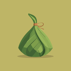 Festive palm leaf icon flat vector
