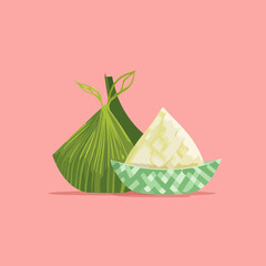 Festive ketupat decoration vector art