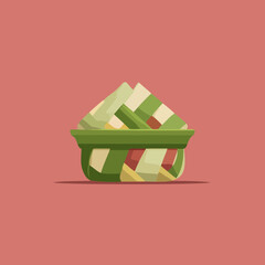 Eid symbolic decoration ketupat vector
