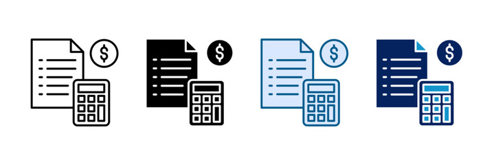 Expense Report Icon Set Multiple Style Collection
