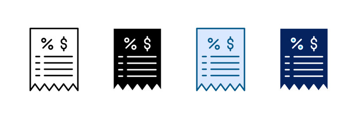 Tax Invoice Icon Set Multiple Style Collection