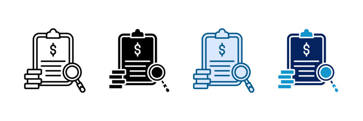 Financial Audit Icon Set Multiple Style Collection