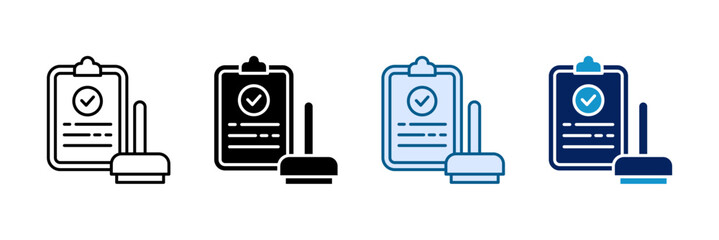 Audit Stamp Icon Set Multiple Style Collection