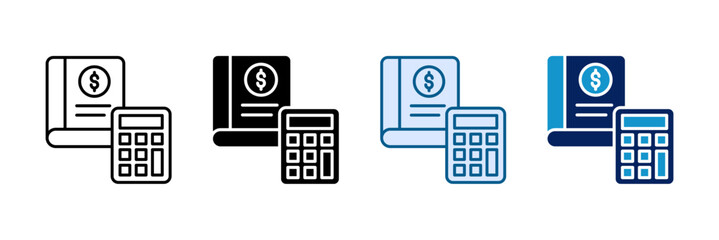 Accounting Book Icon Set Multiple Style Collection