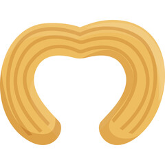 Heart Shaped Churro Pastry Sweet Baked Treat Golden Brown Texture on Transparent Background