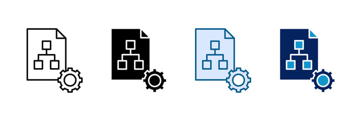 Process Flow Icon Set Multiple Style Collection