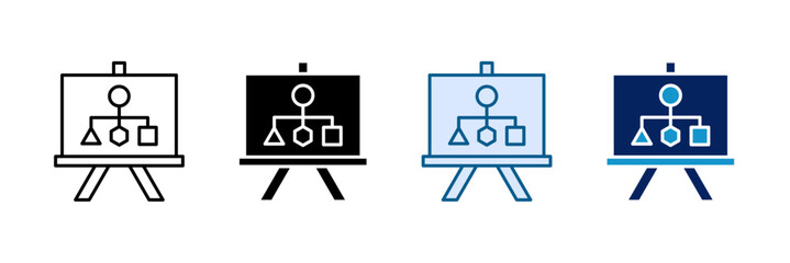 Flow Diagram Icon Set Multiple Style Collection
