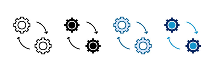 Process Wheel Icon Set Multiple Style Collection