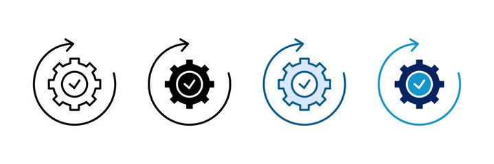 Automation Flow Icon Set Multiple Style Collection
