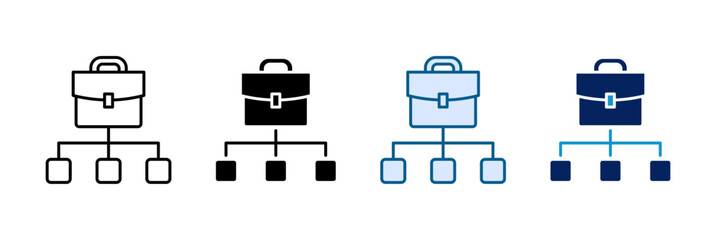 Work Diagram Icon Set Multiple Style Collection