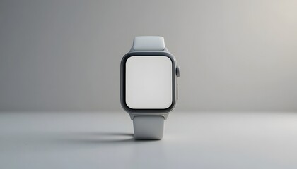 Sleek modern smartwatch with blank screen for customizable branding and app development, showcasing cutting edge wearable technology