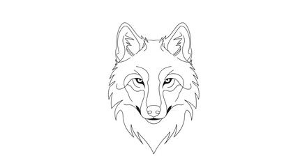 Fototapeta premium Vector art of detailed wolf head illustration with sharp features