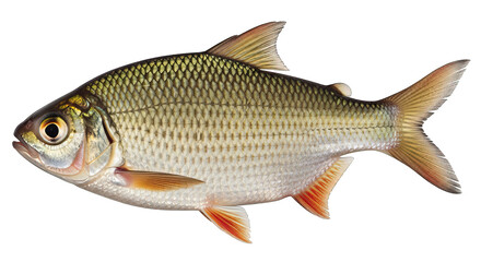 A single roach fish isolated on transparent background