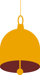 Obraz premium Golden Christmas Bell Hanging Ornament With Red Interior Detailed Vector Illustration Isolated On White Background