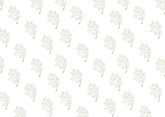 Golden Seamless Pattern with Abstract Organic Shapes on White Background Minimalist Geometric Design with Clean Lines