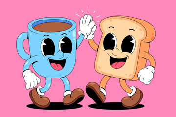 Coffee Mug and Toast High-Five
