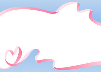 ハート型のリボンのデコレーションフレーム