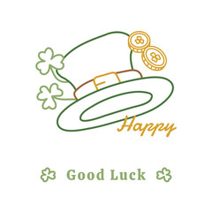 St Patricks Day Leprechaun Hat With Shamrocks And Gold Coins On A Transparent Background