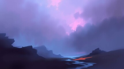 fog over the mountains