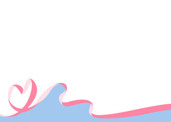 ハート型のリボンのデコレーションフレーム