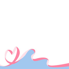 Obraz premium ハート型のリボンのデコレーションフレーム、正方形サイズ