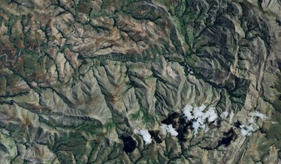 Madagascar Highlands: Aerial View of Mountains and Erosional Landscape