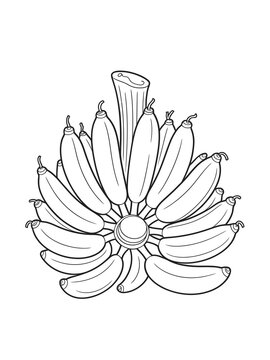 black and white bananas bunch clip art preview