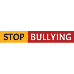 Stop Bullying Message Text With Yellow And Red Colors On Transparent Background Promoting Awareness And Social Justice